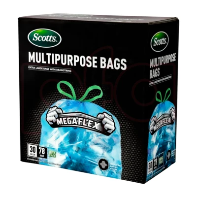 ST-30209, Drawstring Trash Bag Flex 30 Gal 78CT Clear Blue - Scotts, 191554302099