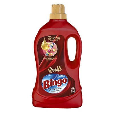 BIN-L3000C, Bingo Liquid Laundry Detergent 3L Color (101oz) 50006945, 8690536923861