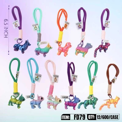 FD79, 3D PRINT ANIMAL KEYCHAIN ASSORTED, 887257100796