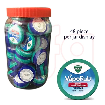 VVR10-D-L, Vicks VapoRub 10ml Display with UPC Sticker, 14987176013849