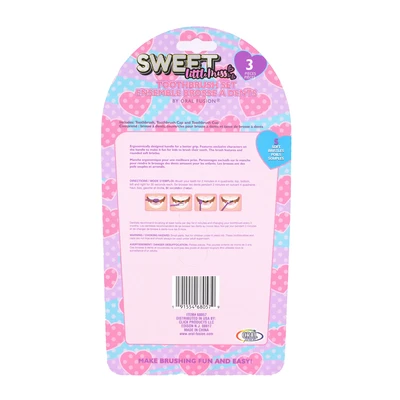 68057, Oral Fusion Kids Sweet Little Miss Toothbrush 3PK Set With Rinsing Cup, 191554680579