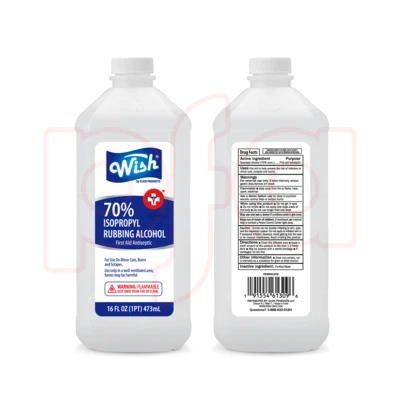 61309, Wish Rubbing Alcohol 16oz 70% Clear, 191554613096