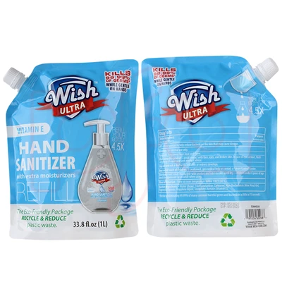 60268, Wish Ultra Hand Sanitizer Refill 33.8oz Vitamin E Orig, 191554602687