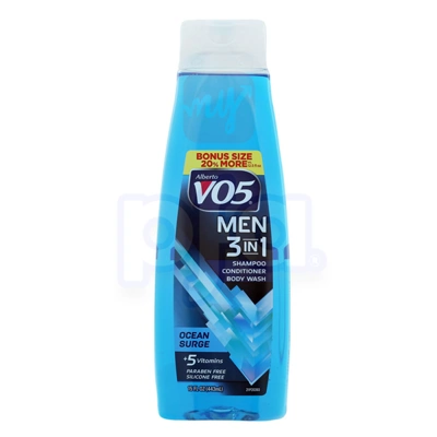 VO5-M31OS, VO5 Men 3in1 15oz Ocean Surge Shampoo & Conditioner & Body Wash, 816559015149