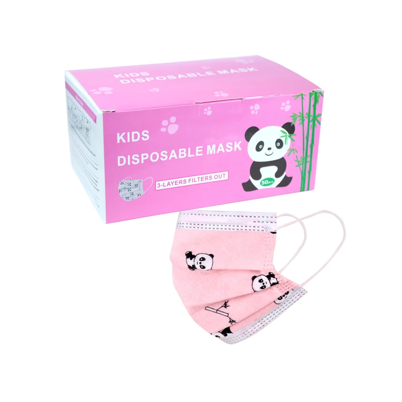 Face Mask Disposable Kids 50PK Pink