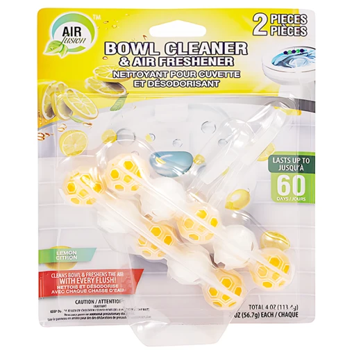 60105, Air Fusion Bowl Cleaner & Freshener 10PK Lemon, 191554601055
