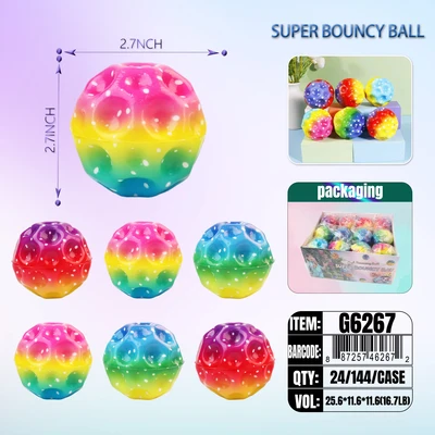 G6267, Bouncing Space Ball 2.76" Assorted Colors 24/DP, 887257462672