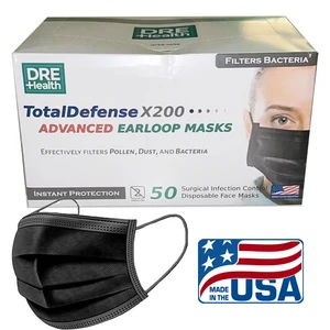 DRE1000M-BLK, Disposable Black Face Mask 1000 USA, 850014724832