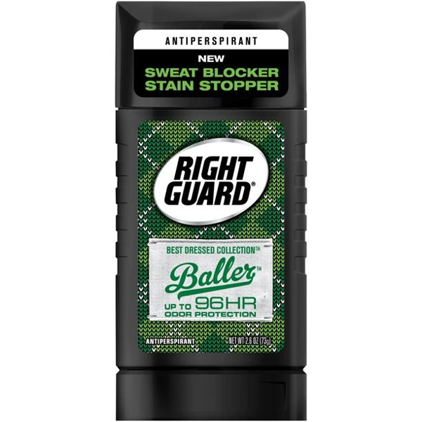 RGD26BB, Right Guard AP Deodorant Invis. Solid 2.6oz Baller, 017000173658