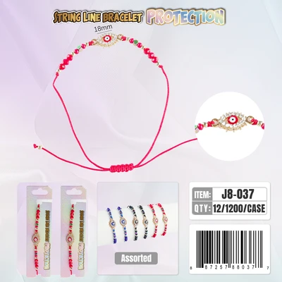 J8-037, String Line Protection Bracelet, 887257880377