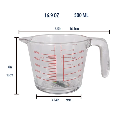 33159, Ideal Kitchen Glass Measuring Cup 16.9 oz, 191554331594