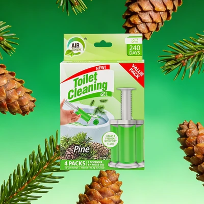 60133, Air Fusion Toilet Cleaning Gel 6.43oz 4PK – Pine, 191554601338