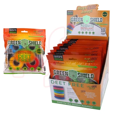 96023, Green Shield Mosquito Wristband 4PK, 191554960237