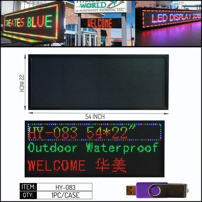 HY-083, LED RGB SIGN Waterproof Out Door & In Door P10 Panel (137*55CM)=53"x22" (HC-Software USB*ONLY), 88725770083