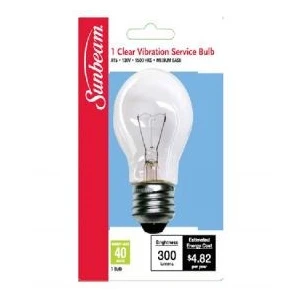 16445, Sunbeam 40W Vibration Service Bulb, 191554164451