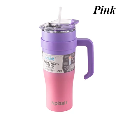 58233C, Splash Bottle Stainless Steel Travel Mug 40oz 2 Tone, 191554582330