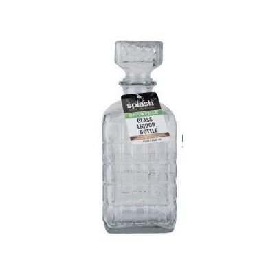 33044, Splash Glass Wine Bottle 1L Rect w/ Gift Box, 191554330443