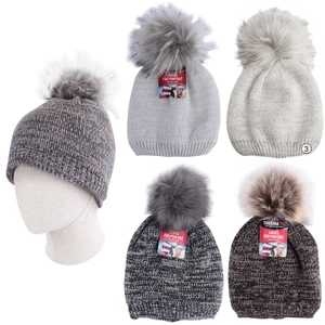 10110, Thermaxxx Winter Hat Pom Pom Marled w/ Fleece Lining, 191554101104