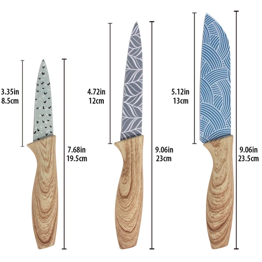 33060, Ideal Kitchen 6 Piece Knife set w/Blade Guard, 191554330603