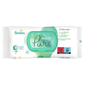 P48AP, Pampers Wipes 48CT w/ LID Aqua Pure Organic, 8001090603326