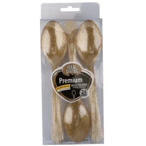 36021, Ideal Dining 24CT Gold Glitter Spoon, 191554360211