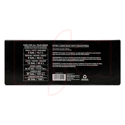 ST-30212, Drawstring Trash Bag Flex 33 Gal 80CT Black - Scotts, 191554302129