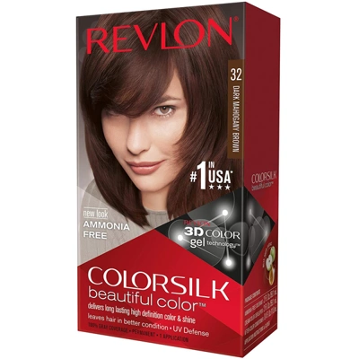 CS32, Revlon ColorSilk Hair Color #32 Dark Mahogany Brown, 309978695325