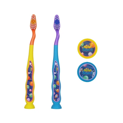 68037, Oral Fusion Kids Outer Space Toothbrush & Cap 4PK Set, 191554680371
