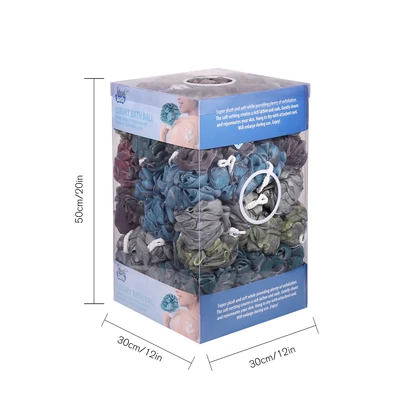 73005, Ideal Bath Multi-Color Shower Pouf with Display, 191554730052