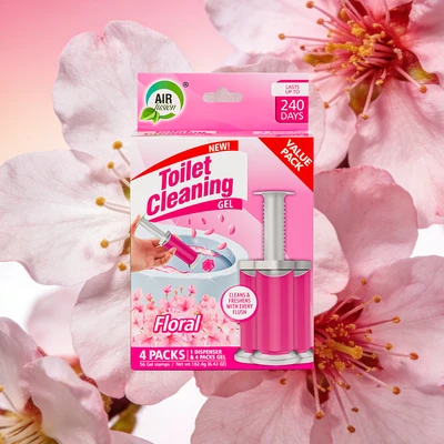 60130, Air Fusion Toilet Cleaning Gel 6.43oz 4PK – Floral, 191554601307
