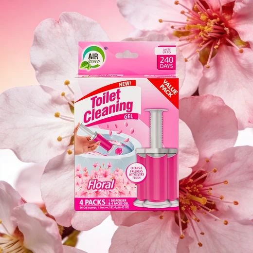 60130, Air Fusion Toilet Cleaning Gel 6.43oz 4PK – Floral, 191554601307
