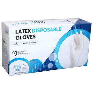 GDLG-S, General Disposables Latex Gloves 100Count White SMALL, 810106830223