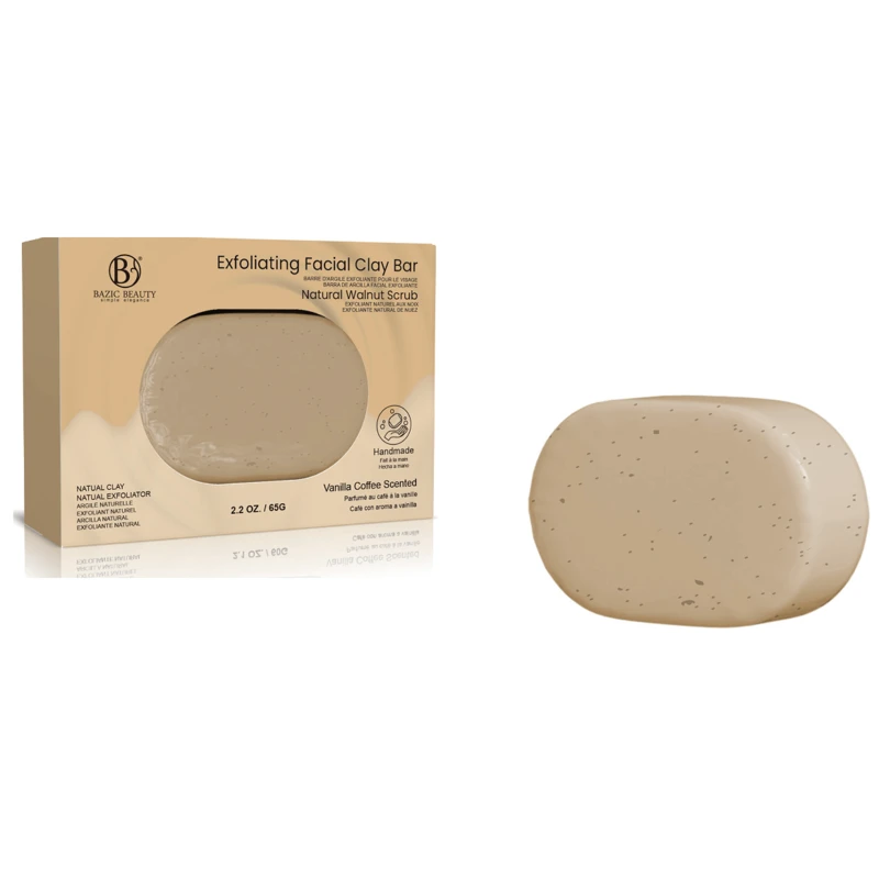 Bazic Beauty Exfoliating Facial Clay Bar 2.2oz/65g French Vanilla Coffee
