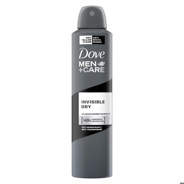 DBS250MID, Dove Body Spray 250ml Men's + Care Invisible Dry, 8711600533806