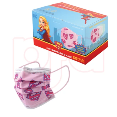 DCM50-SG, DC Children Mask 50PK Supergirl, 8888047874318