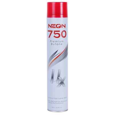 ZY-NEON-750, Neon Premium Butane Gas-750 ML(36/cs), 855553008443