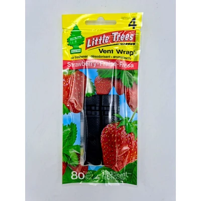 LT4-SB, Little Tree Car Freshener 4ct Vent Wrap Strawberry