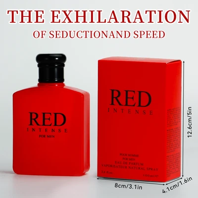 88202, Eau de Parfum 3.4 oz/100 ml Red Intense for Men - United Scents, 191554882027