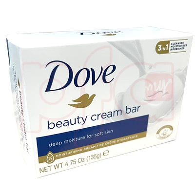 DS135W, Dove Soap Bar 135g 4.75oz Original (White), 067238891190