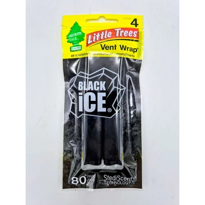 LT4-BI, Little Tree Car Freshener 4ct Vent Wrap Black Ice