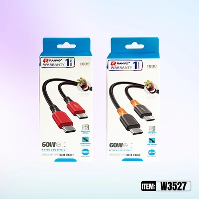 W3527, FAST CHARGING DATA CABLE 1M 60W C-C, 6918033876469