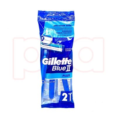 GB2-P2, Gillette Blue II Plus 2 Pack Shavers, 8888855001432