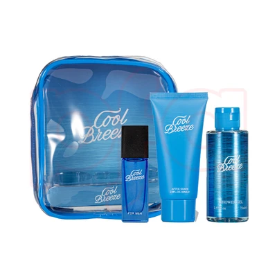 89469, Men's 3pcs Bag Gift Set  COOL BREEZE 0.4fl.oz Perfume 2fl.oz After Shave 2.55fl.oz Shower Gel, 191554894693