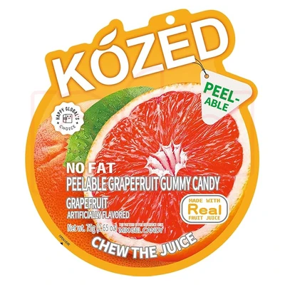 HG-GC75GF, Happy Global No Fat Gummy Candy 75g(2.65oz) GrapeFruit, 6976791281512