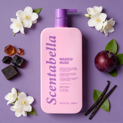 60690, Scentabella Body Wash 16.9oz – Madrid Muse, 191554606906