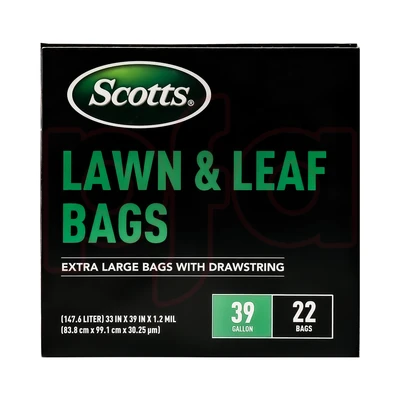 ST-30215, Drawstring Trash Bag Flex 39 Gal 22CT Black Lawn & Leaf - Scotts, 191554302150