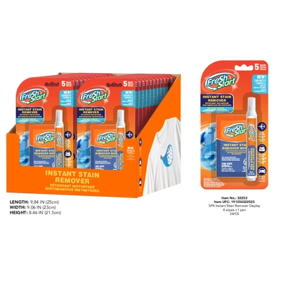 32252, Fresh Start Stain Remover Pen 10ml 1PK+ 4PK Wipes, 191554322523