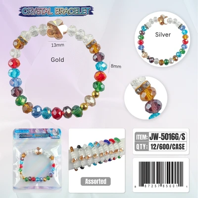 JW-5016, Crystal Bracelet Random Color, 887257850011