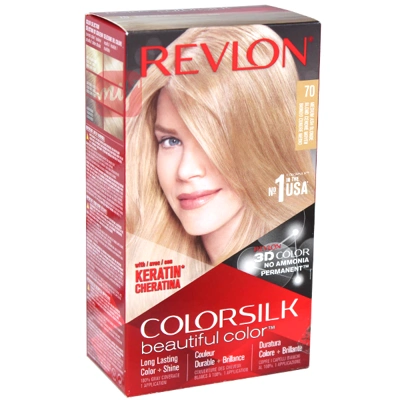 CS70, Revlon ColorSilk Hair Color #70 Med Ash Blonde, 309978695707
