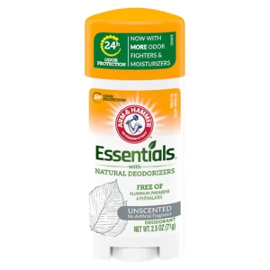 AH25U, Arm & Hammer 2.5oz Essentials Deodorant Unscented, 033200197928